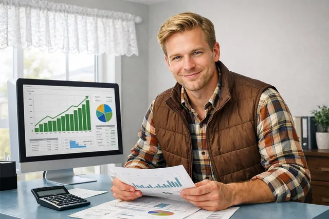 man, accountant, charts, viewing, graph, computer, office, form, submission, accounting, positive feelings, analysis, smiling, tabs, data processing, remote study, jacket, business, precise. How creator tax market size in England is measured, explained